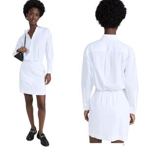 Theory Long Sleeve Fitted Shirt Dress White Size 2